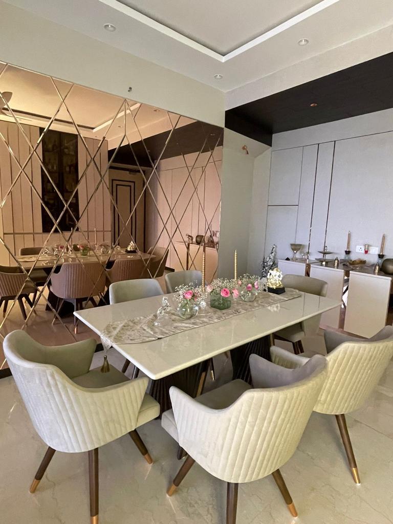 Luxurious Hall Interiors by Vak designs at Lodha The Park Towers Parel